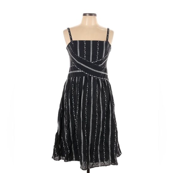 Rabbit Rabbit Rabbit Fit & Flare Dress Sleeveless/Strapless Embroidered Black 10 - Picture 1 of 10